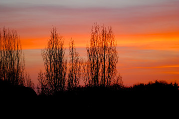 Red sunset in Rennes