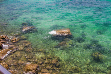 the seabed from the shore