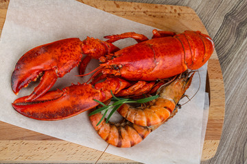 Lobster and shrimps