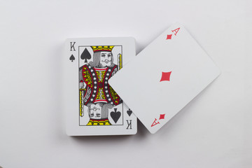 Playing cards - isolated on the white background