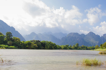 Nam Song river Vang Vieng, Lao P.D.R.