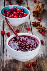 homemade cranberry sauce with anise and cinnamon