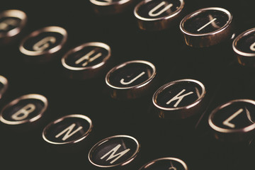 Retro toned vintage typewriter keys