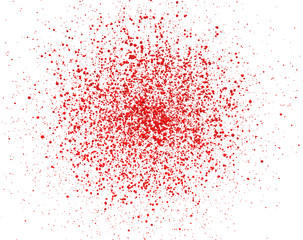 red splatter of drops isolated on white