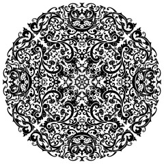 Arabic Swirl Ornament with Batik Shapes