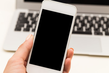 Laptop and mobile phone