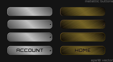 illustration of silver and bronze metallic web buttons