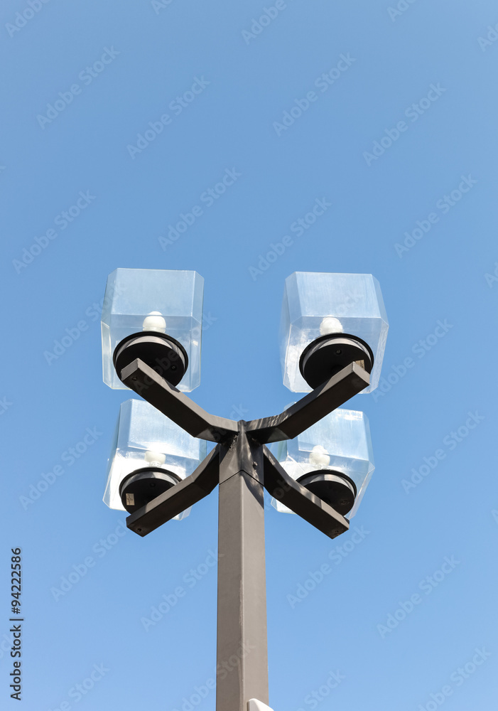 Wall mural street light with blue sky background., street light