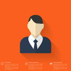 Flat male avatar. User profile icon. Business concept. Website