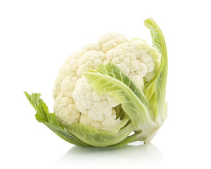 Fresh cauliflower on a white background