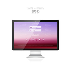 Realistic detalized flat monitor.