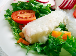 Seared cod salad