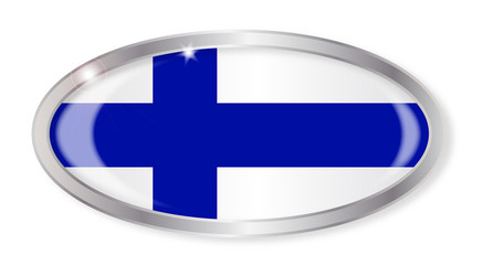 Obraz premium Finland Flag Oval Button