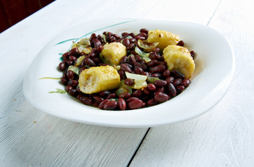 Red Kidney Beans with Plantains