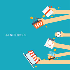 Internet shopping concept. E-commerce. Online store. Web money