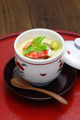 chawanmushi, steamed egg custard, japanese food

