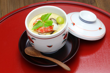 chawanmushi, steamed egg custard, japanese food

