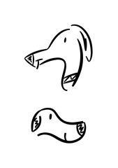 Abstrakte Zeichnung (Logo): Hunde