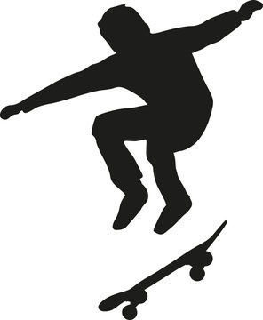 Skateboard freestyle jumping