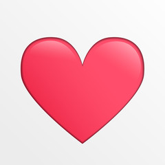Vector heart icon, pink creative illustration on light gray background