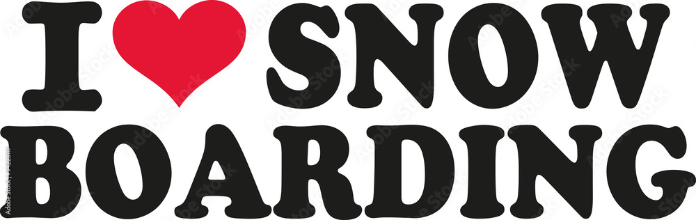 Sticker i love snowboarding