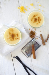 two custard puddings