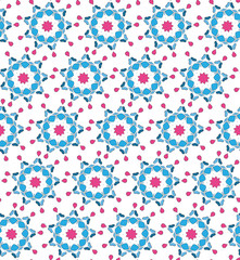 Fototapeta na wymiar Abstract Seamless geometric floral pattern of dots on a white background. Vector