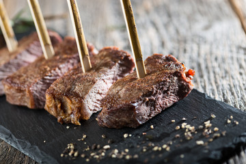 Rumpsteak Stückchen als Vorspeise