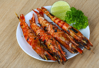 Grilled king prawns