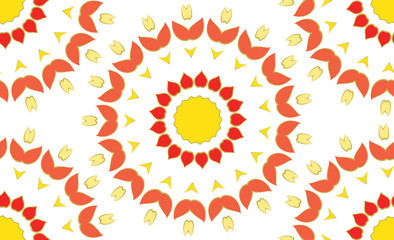 Abstract Seamless geometric floral pattern of dots on a white background. Vector