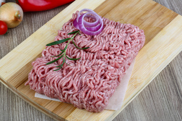 Raw minced pork meat