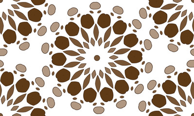 A seamless background of circular patterns. Seamless patterns from shapes color. A star-shaped pattern.