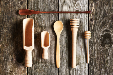 Wooden kitchen utensils