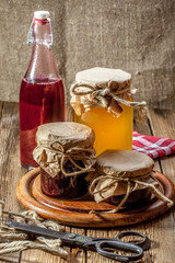 Homemade preserves for the winter.