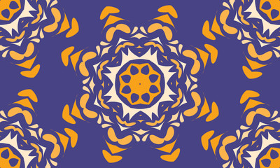 Abstract ornate geometric petals grid background. Seamless pattern. Vector.