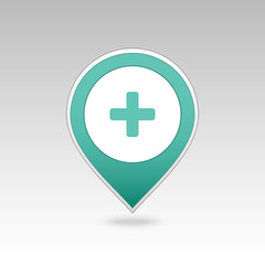 Plus, Hospital ,Pharmacy, Clinic pin map icon. 