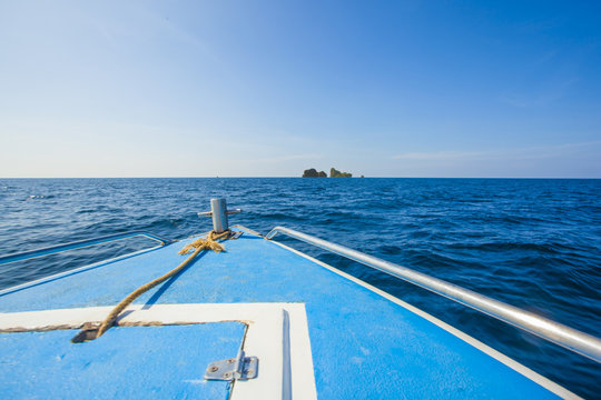 Lonley Paradise Island With Top Of The Ship Thailand Ko Ha