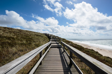 Famous wooden stairways on Sylt Dunes