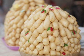 Tatar wedding bawirsaq -  type of fried dough food.