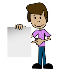 Cartoon man with a white background