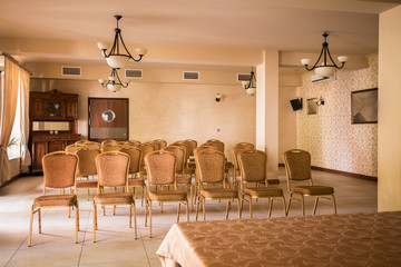 Antique furniture in presentation room