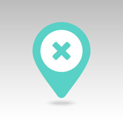 Fototapeta premium Delete pin map icon. Map pointer, markers. 