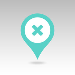 Obraz premium Delete pin map icon. Map pointer, markers. 