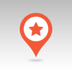 Star favorite pin map icon. Map pointer, markers. 