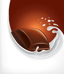 milk splash with chocolate