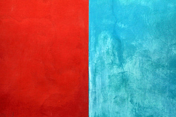 texture of red and blue shabby paint plaster stucco background