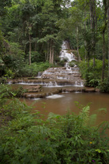 Fototapeta na wymiar The beautiful waterfall in forest