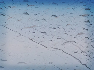 Rain drop on mirror car front screen