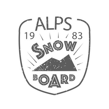 Snowboarding typography icon, logotype and badge st
