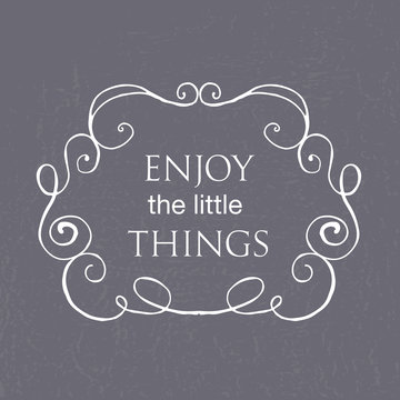 Enjoy the little things motivation square watercolor vintage han